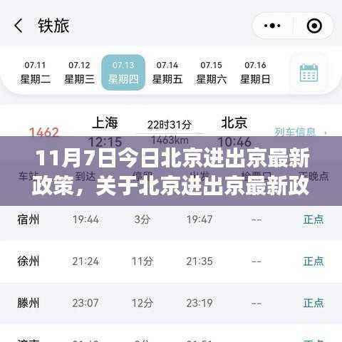 11月7日北京进出京最新政策解读及详细规定