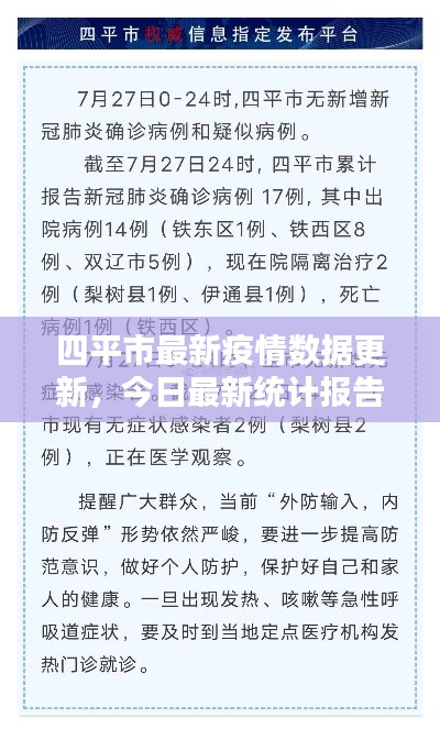 四平市最新疫情数据更新，今日最新统计报告出炉！